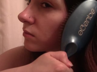 ASMR Brushing My Brunette Hair