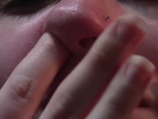 Close Up Nose Blowing and Picking