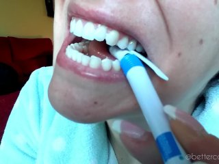 I Destroy a Plastic Pen With My Shredder Bright Teeth, Biting, Crushing