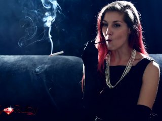 Satin Dress and Cigarette Holder