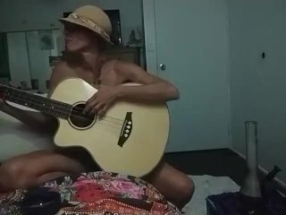Bass playing, Bong smoking Aussie Babe