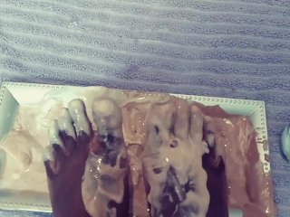 Feet Fetish- Playing in a Banana Split with my Feet