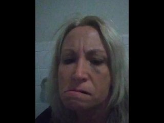 Public dormitory restroom pee and loud farting black dress