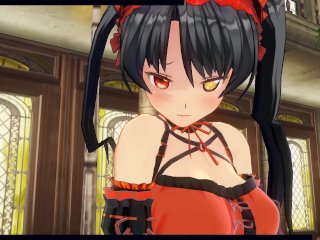 3D HENTAI DATE A LIVE Kurumi Tokisaki rides a dildo and does AHEGAO FACE