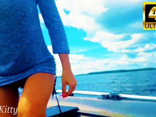 STEPSISTER SWALLOWS STEPBROTHER'S CUM ON THE LAKE IN FULL VIEW OF FISHERMEN. SLOPPY BLOWJOB - PLAYSKITTY