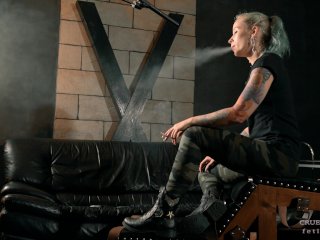 Smoking in boots 4K - Military - Tattoo