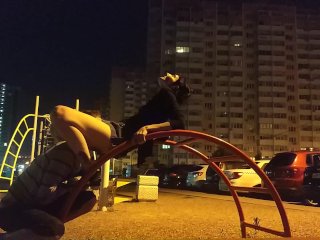 Licked pussy outdoors in public