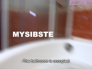 My whore stepsister undressed after I smeared her with foam.