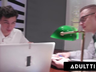 ADULT TIME - College Boys GANGBANG BUKKAKE + DP PAWG Heather Honey In PUBLIC LIBRARY! FULL SCENE