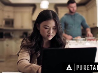 PURE TABOO Lulu Chu's Pervy Roommate Uses Slimthick Vic To Seduce Her Into A Threesome FULL SCENE