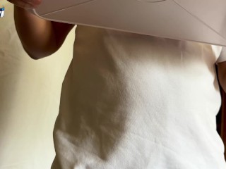 Horny slut stepmom with big tits seduces stepson and thanks him for breakfast