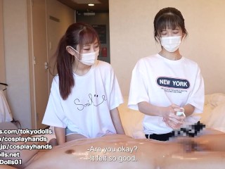 Japanese girls gives a guy a facesitting and intercrural sex wearing a roomwear.