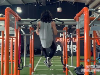 Anal training with my friend after a gym workout