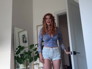 Big booby redhead housesitter breaks the rules while my mom was gone!!
