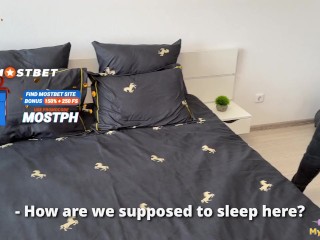 I fucked my stepsister roughly because she booked a room with one bed again