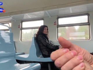Stranger Helped Me Cum On Public Train And Walks Around Carriages With Cum On Face - CUMWALK