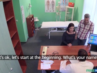 Cheating Wife fucks her Doctor as soon as her Husband leaves the room - Fake Hospital