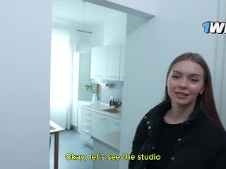 Rent too high? She paid with deepthroat and pussy. Three blowjobs - real life hot student girl