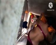 Captured hot big boobs babhi in bathroom