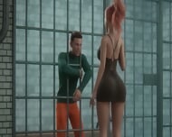 Tall Cheating Wife would do Anything to Save her Husband from the Jail (Anime 3D)