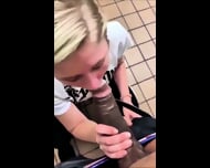 White Girl Handles Huge Black Cock