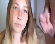 German babe dirty talk gets facial cumshot