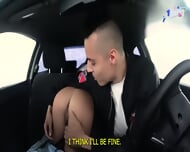 Pornstar in car, torrid seat casting! Big donk horny girl, exceptional sex, filthy talk.
