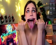 Webcam sloppy dildo blowjob