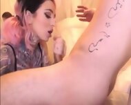 Amateur Sex Tattooed Covered Busty Sluts Pleasing A Big Cock