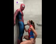Spider girl sticks and fucks bbc spider man