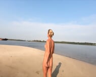 Blonde Russian Girl Naked by the River