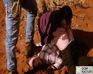 Filthy rimjob, piss, and spit for bondage sluts