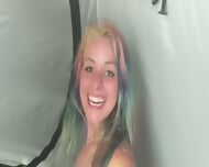 Fucking two lesbians in a tent at music festival