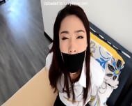 Asian Beauty Tied And Gagged
