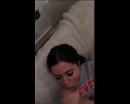 Brunette Bimbo Blowjob With Facial