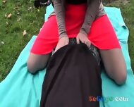 Girlfriend gets creampied outside