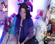 Very pretty BBW babe fuck machine blowjob