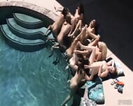 Bunch of teen lesbians fucking instead of cleaning the pool