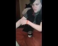 Brother and sister playing strip poker