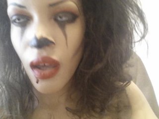Clown slut dirty talks and masturbates until orgasm! MissLady666
