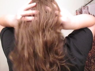 Removing a Side Bun with Long Curly Hair