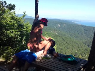 Extreme fuck outdoor in the mountains at an altitude of 800 meters