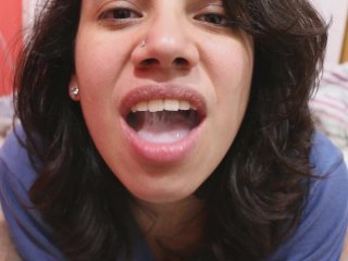 Blowjob, cum mouthful, cumplay and swallow!