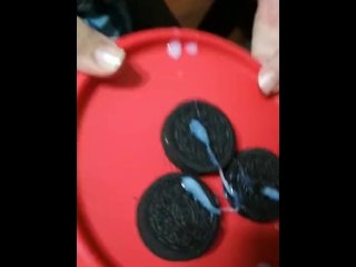 Got milk? Oreos and cum - Cum on food 1