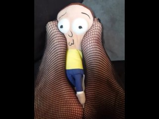 Giantess Finds and Crushes and Tramples Little Man (Morty Plush)