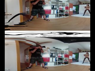 Nice babe katy rose 3DVR360 video backstage from shoot before masturbation
