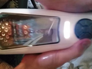Whoa! Couldn't turn off the masturbator in time! Ha