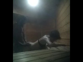 Redd and Ashe flashing and teasing and fucking in public Sauna