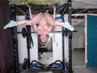 Heavy workout, pull ups, gymnastics and cumshow
