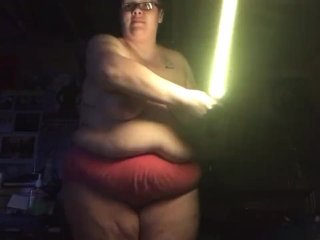Boobs Ross Shows Off Her Lightsaber